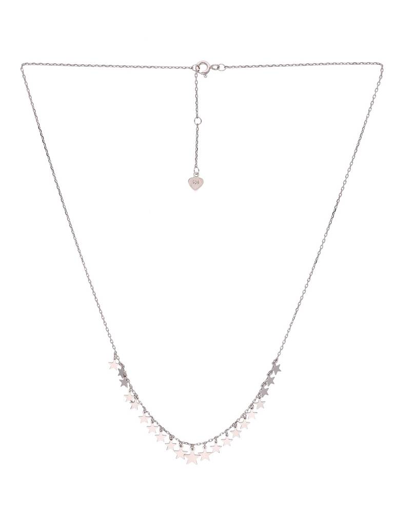 Sterling Silver Strand Of Twinkling Stars Casual Necklace : NLCS173-S-NA
