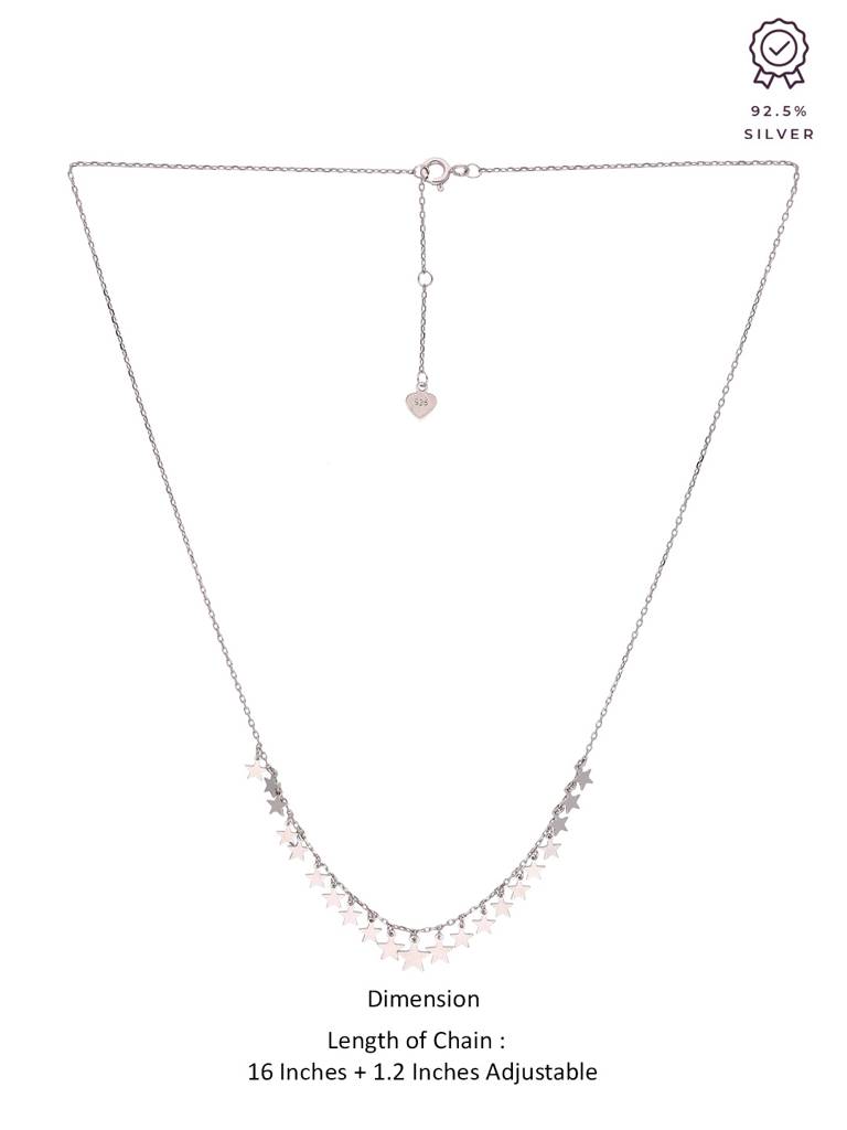 Sterling Silver Strand Of Twinkling Stars Casual Necklace : NLCS173-S-NA