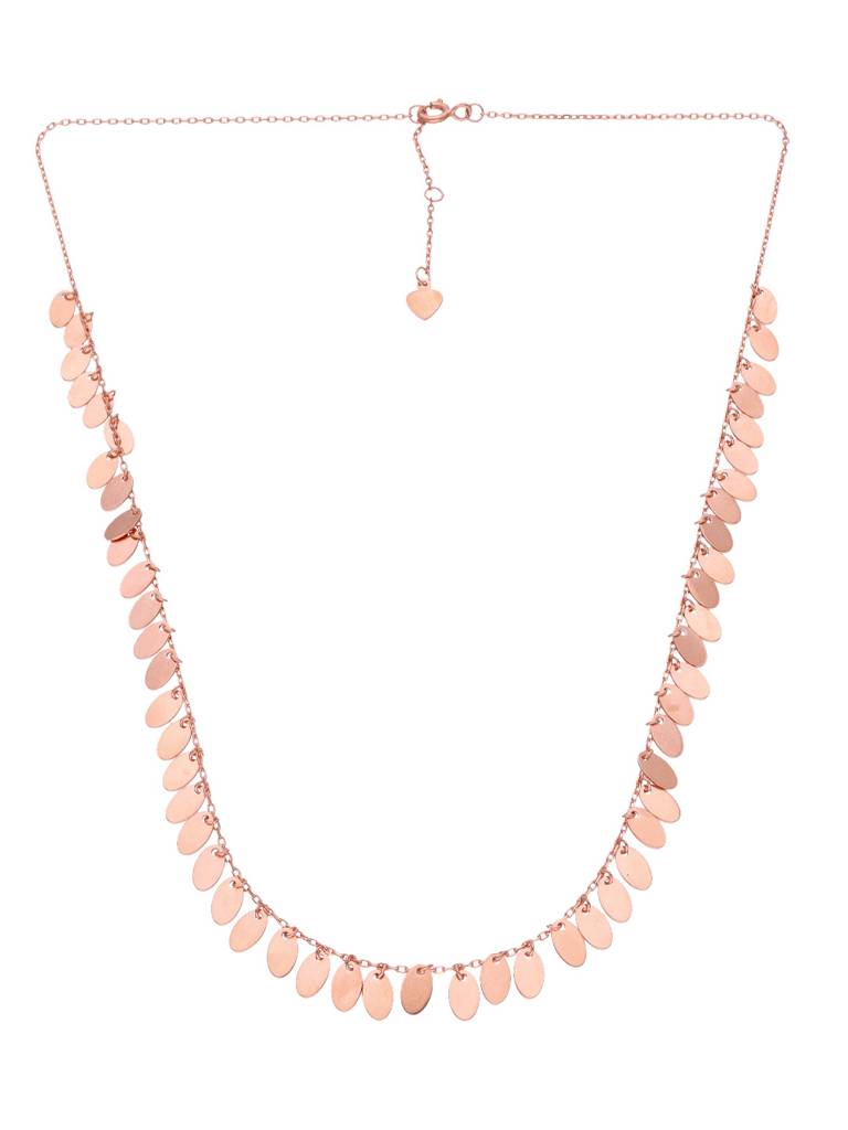 Sterling Silver Rose Gold Strand Of Drops Casual Necklace : NLCS178-RG-NA