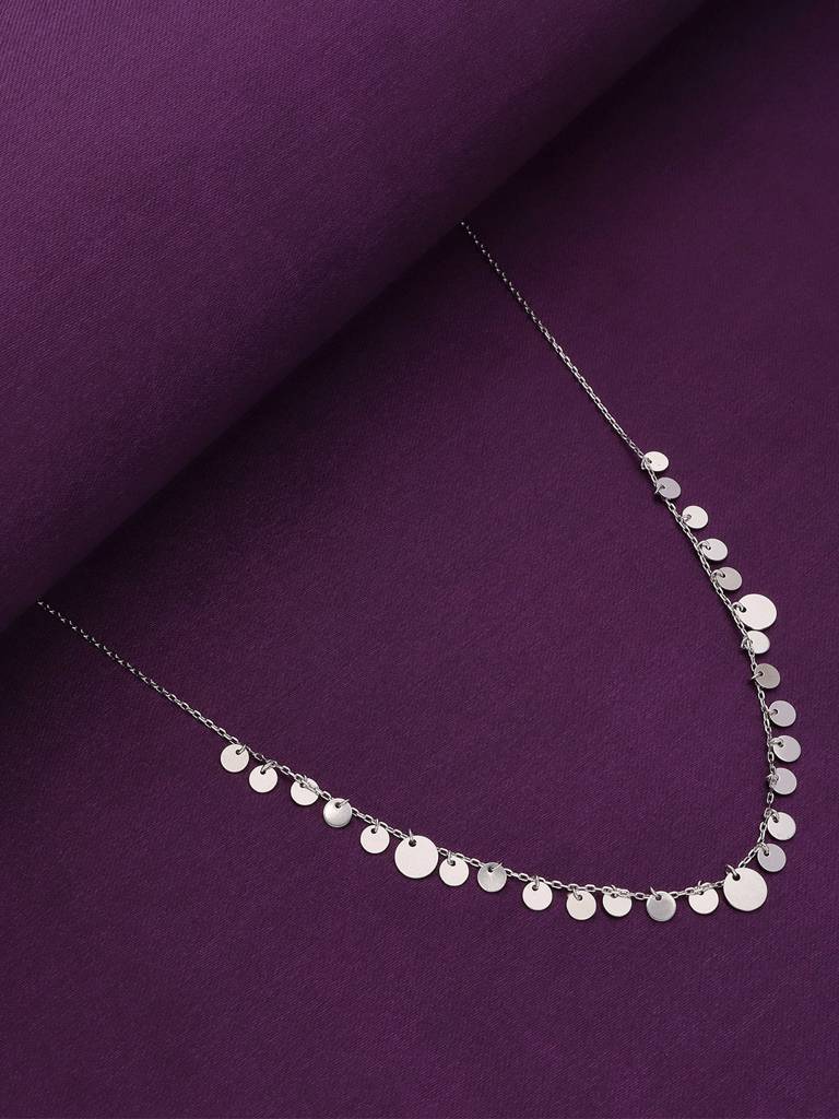 Sterling Silver Strand Of Coins Casual Necklace : NLCS180-S-NA