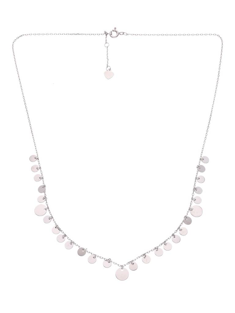 Sterling Silver Strand Of Coins Casual Necklace : NLCS180-S-NA