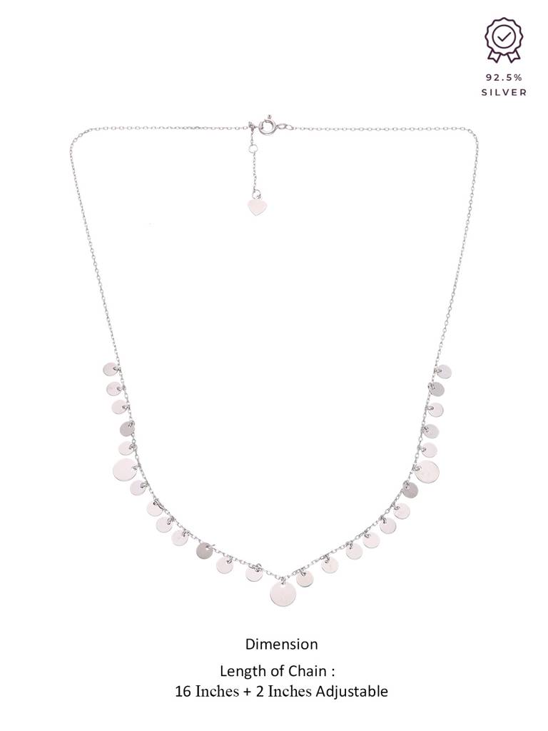 Sterling Silver Strand Of Coins Casual Necklace : NLCS180-S-NA