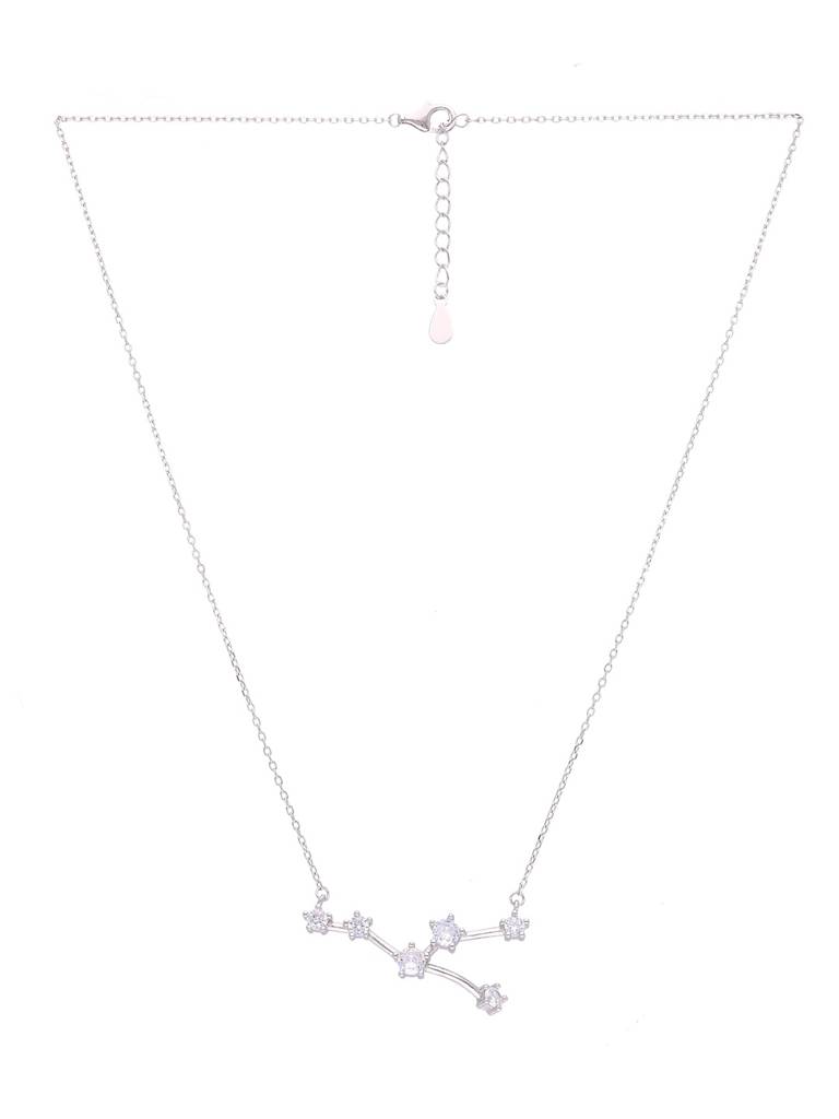 Sterling Silver Minimalistictaurus Zodiac Zirconia Casual Necklace : NLCS185-S-NA