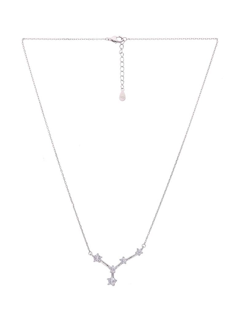 Sterling Silver Minimalisticcancer Zodiac Zirconia Casual Necklace : NLCS189-S-NA