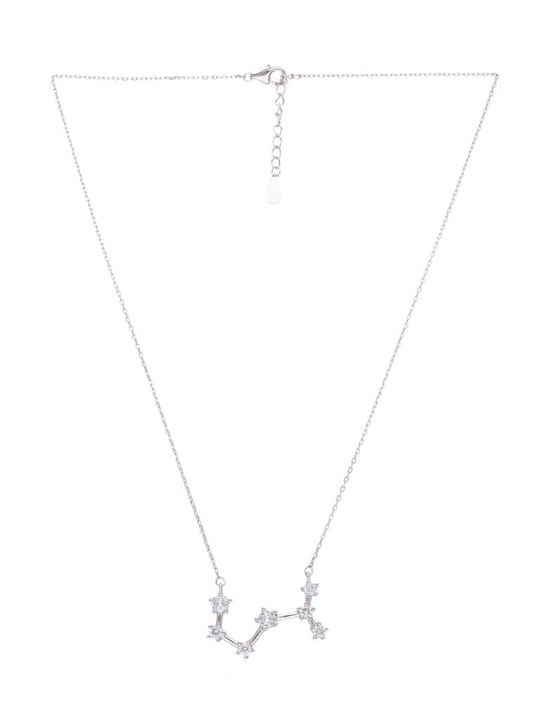 Sterling Silver Minimalisticscorpio Zodiac Zirconia Casual Necklace : NLCS190-S-NA