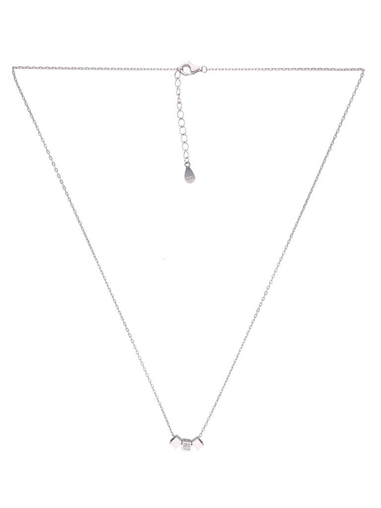 Sterling Silver Tri Cube Casual Chain Necklace : NLCS202-S-NA