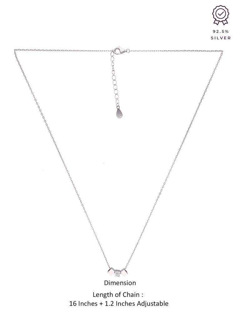 Sterling Silver Tri Cube Casual Chain Necklace : NLCS202-S-NA