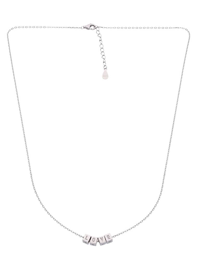Sterling Silver Cubes Of Love Casual Chain Necklace : NLCS210-S-NA