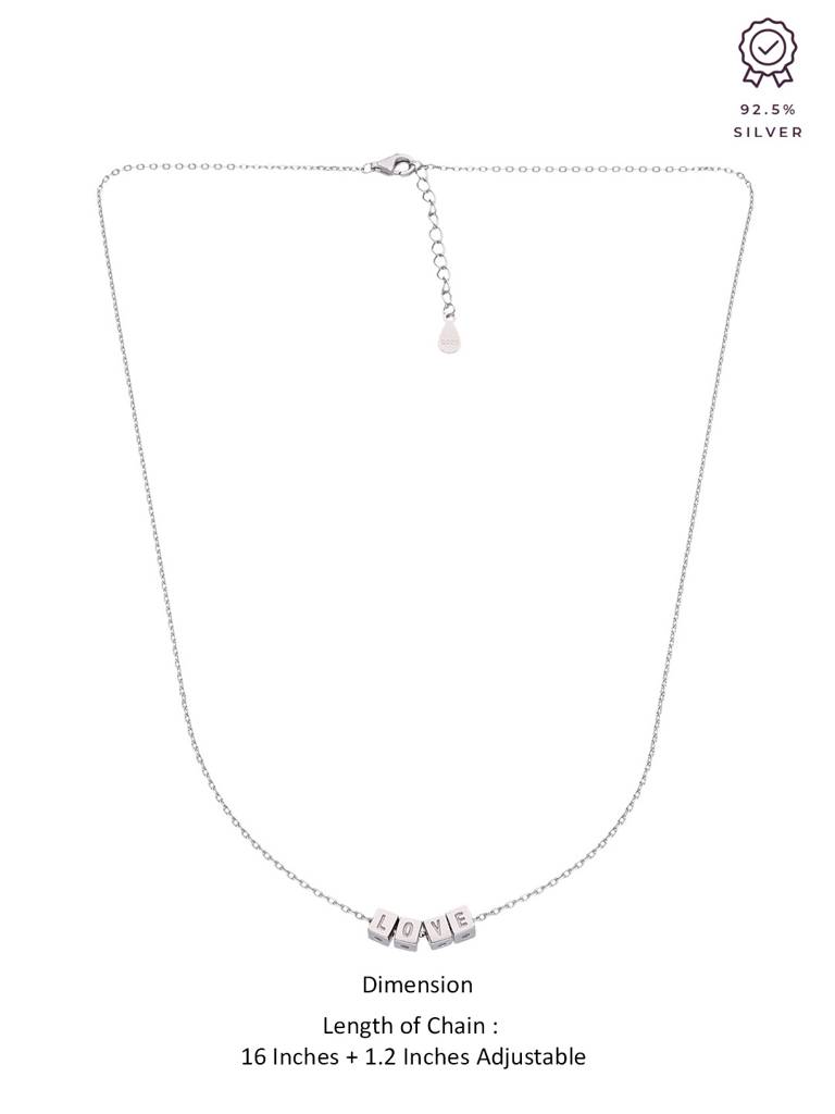Sterling Silver Cubes Of Love Casual Chain Necklace : NLCS210-S-NA