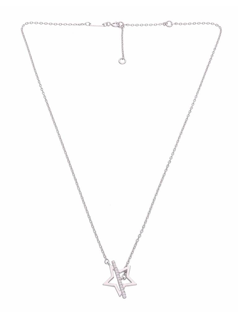 Sterling Silver Shooting Star Casual Necklace : NLCS382-S-NA