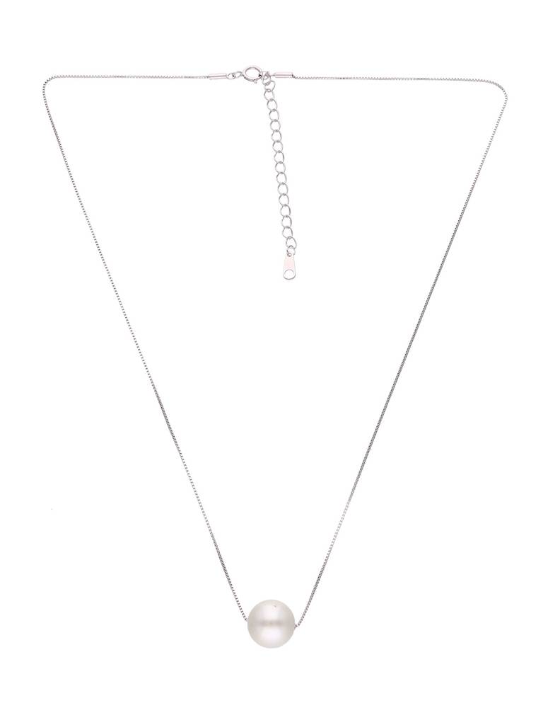 Sterling Silver Luminance Pearl Necklace : NLCS403-S-NA