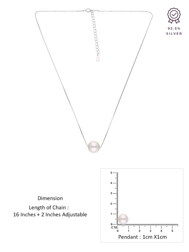 Sterling Silver Luminance Pearl Necklace : NLCS403-S-NA