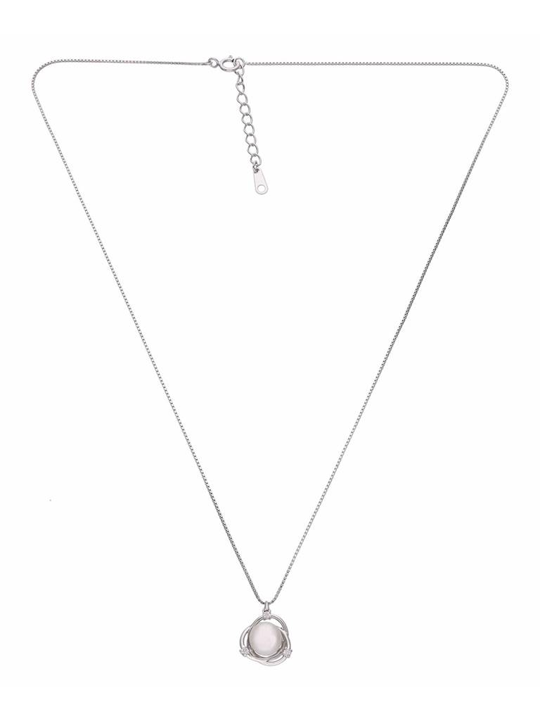 Sterling Silver Radiance Pearl Necklace : NLCS405-S-NA