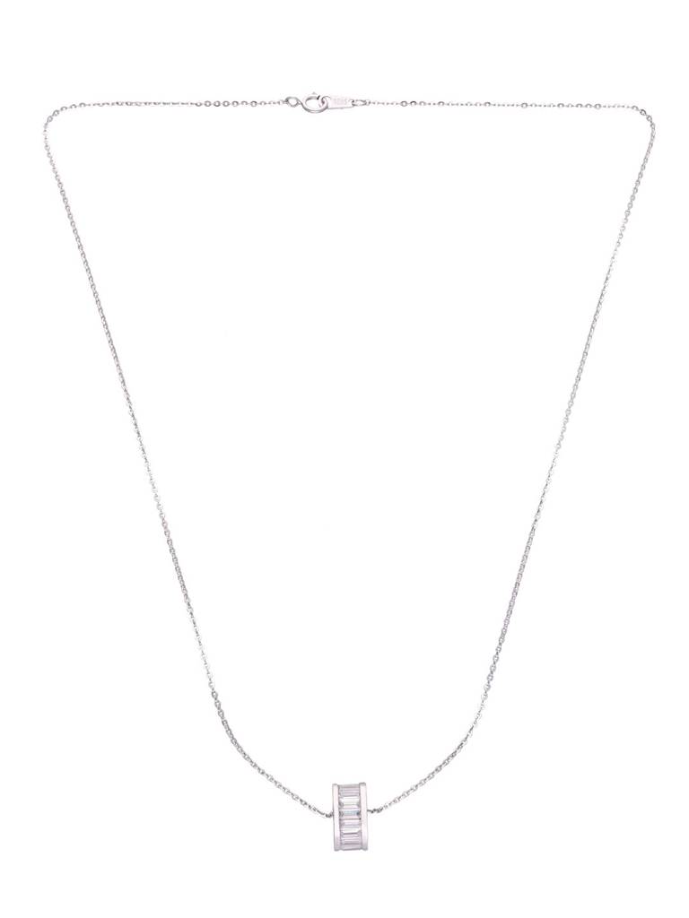 Sterling Silver Circle Ring Pendant Necklace : NLCS407-S-NA