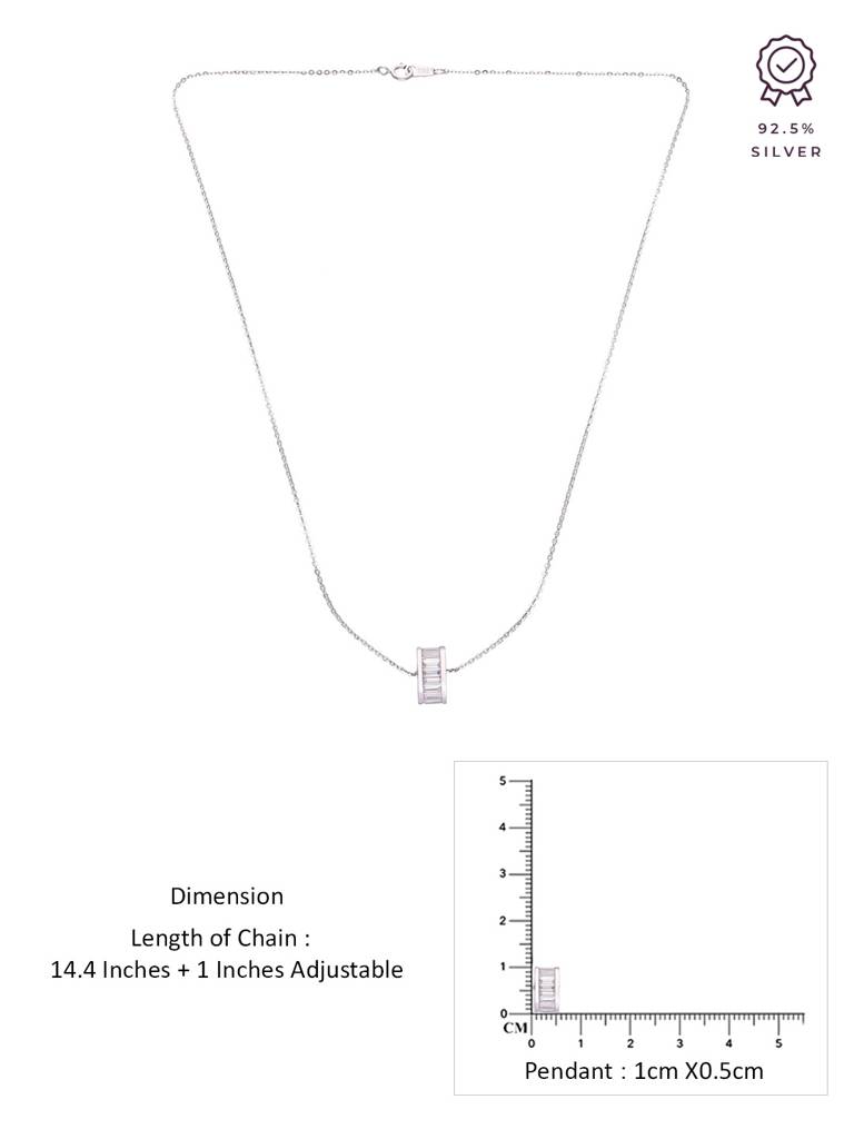 Sterling Silver Circle Ring Pendant Necklace : NLCS407-S-NA