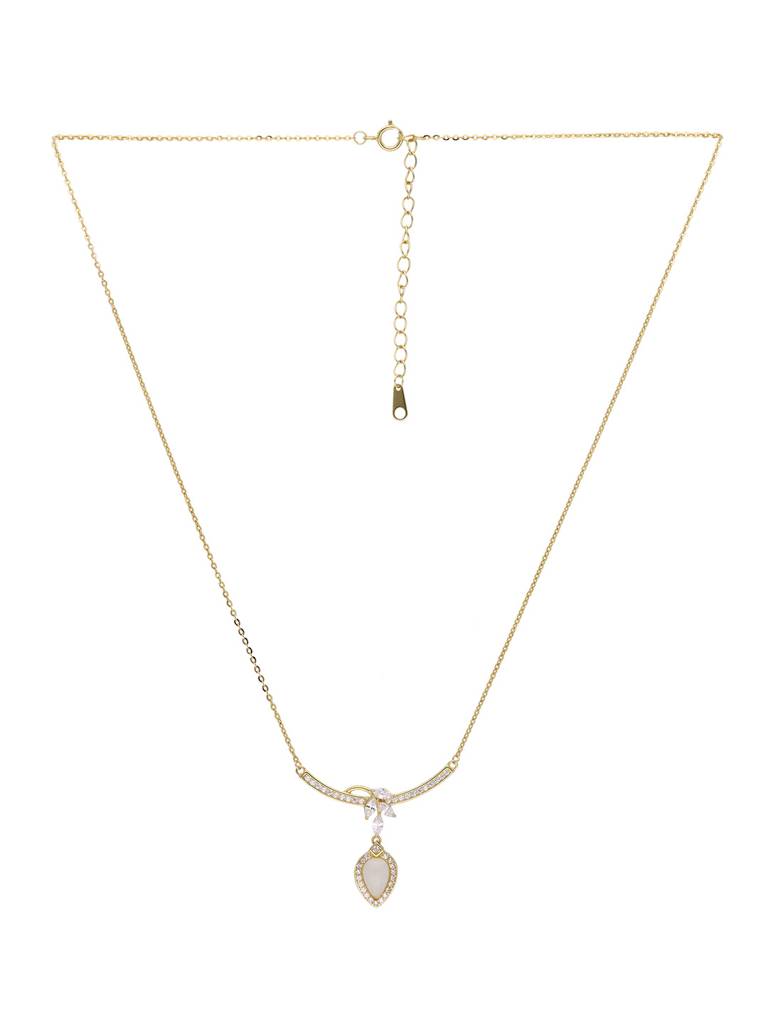 Sterling Silver Gold Grace Drop Chain Necklace : NLCS411-G-NA