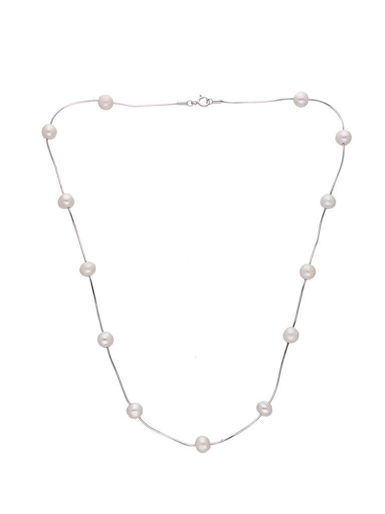 Sterling Silver Pearl Essence Necklace : NLCS412-S-NA