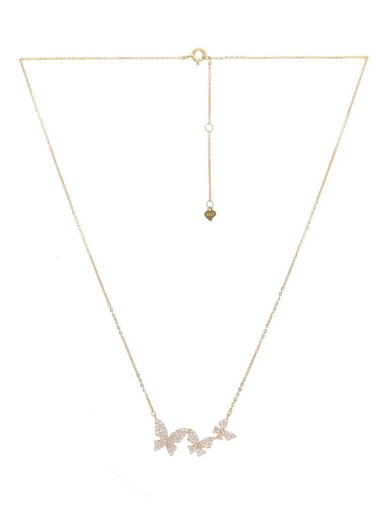 Sterling Silver Gold Butterfly Casual Chain Necklace : NLCS429-G-NA