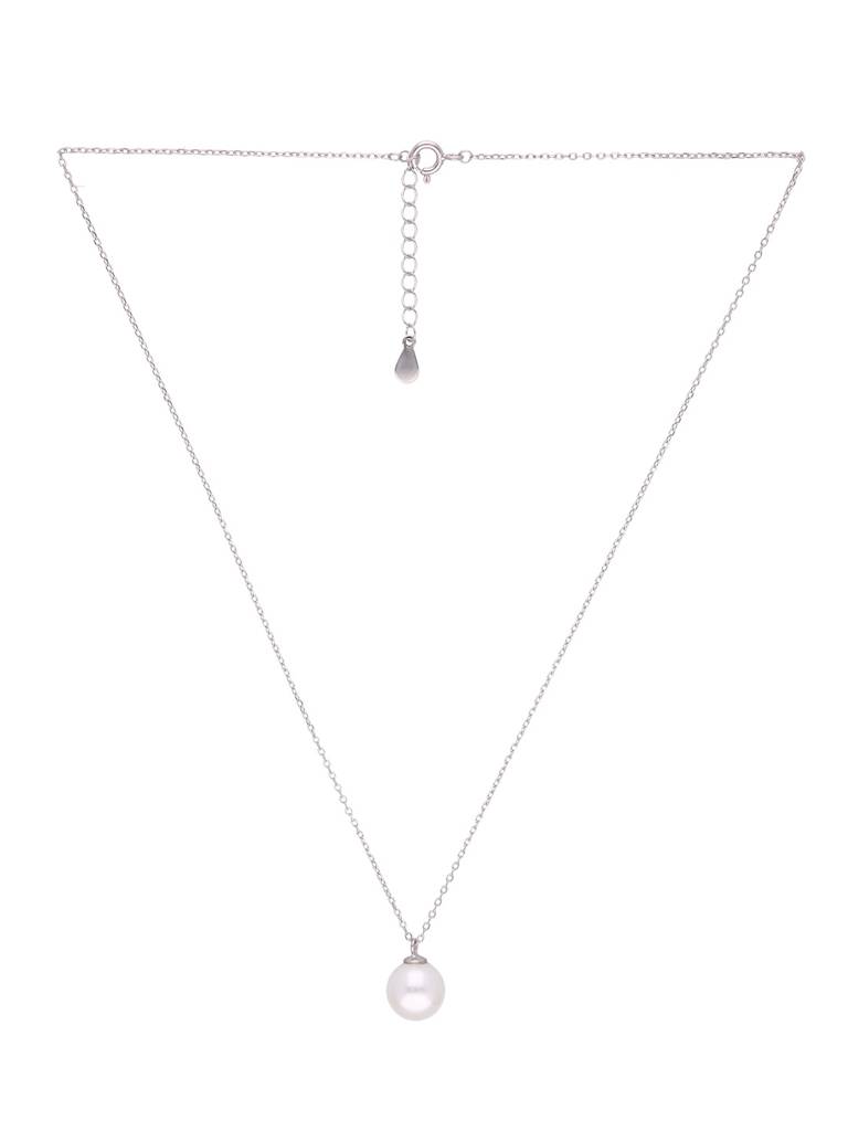 Sterling Silver Pearly White Necklace : NLCS439-S-NA