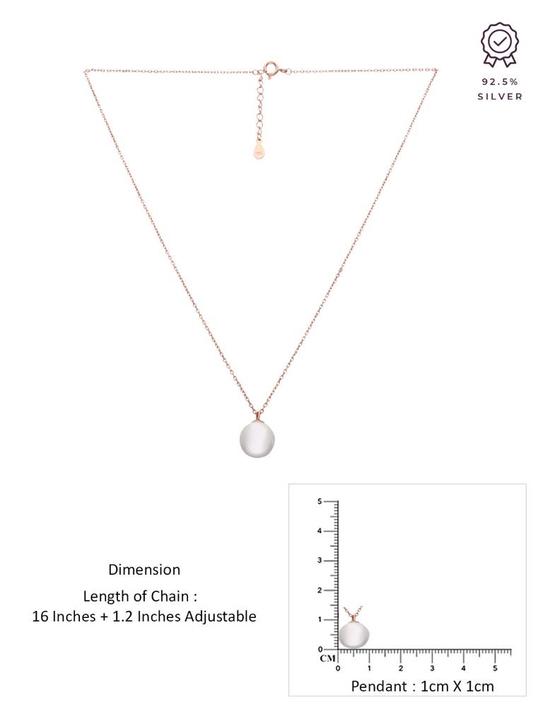Sterling Silver Rose Gold Pearly White Necklace : NLCS440-RG-NA