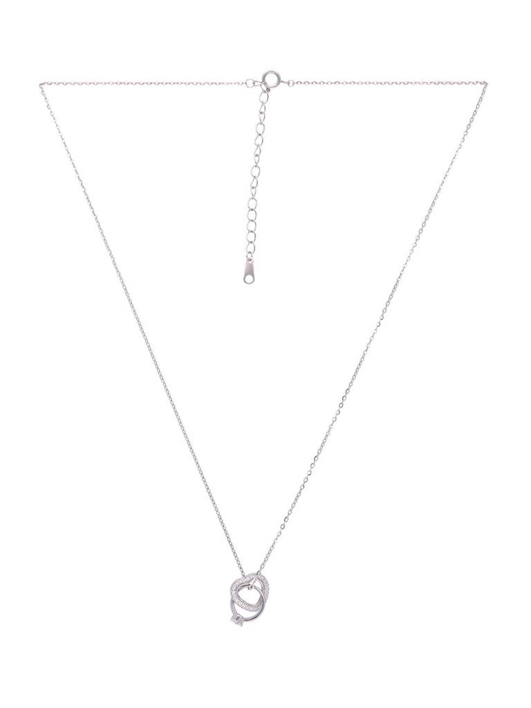 Sterling Silver A Hearty Circle Of Love Casual Chain Necklace : NLCS472-S-NA