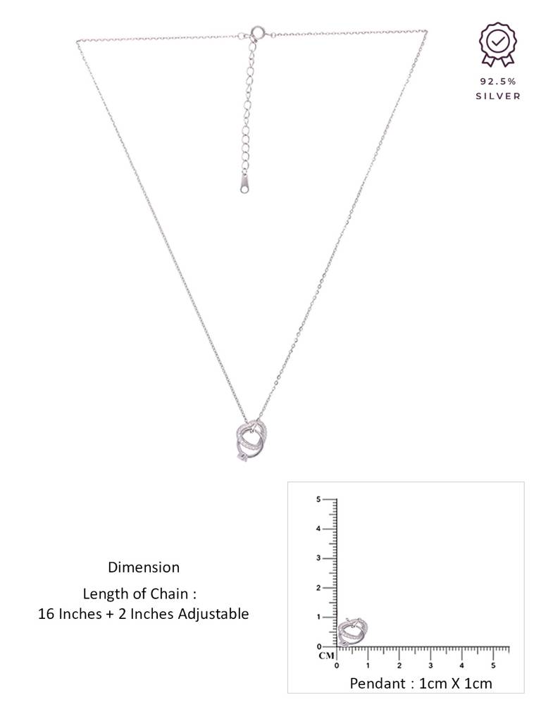 Sterling Silver A Hearty Circle Of Love Casual Chain Necklace : NLCS472-S-NA