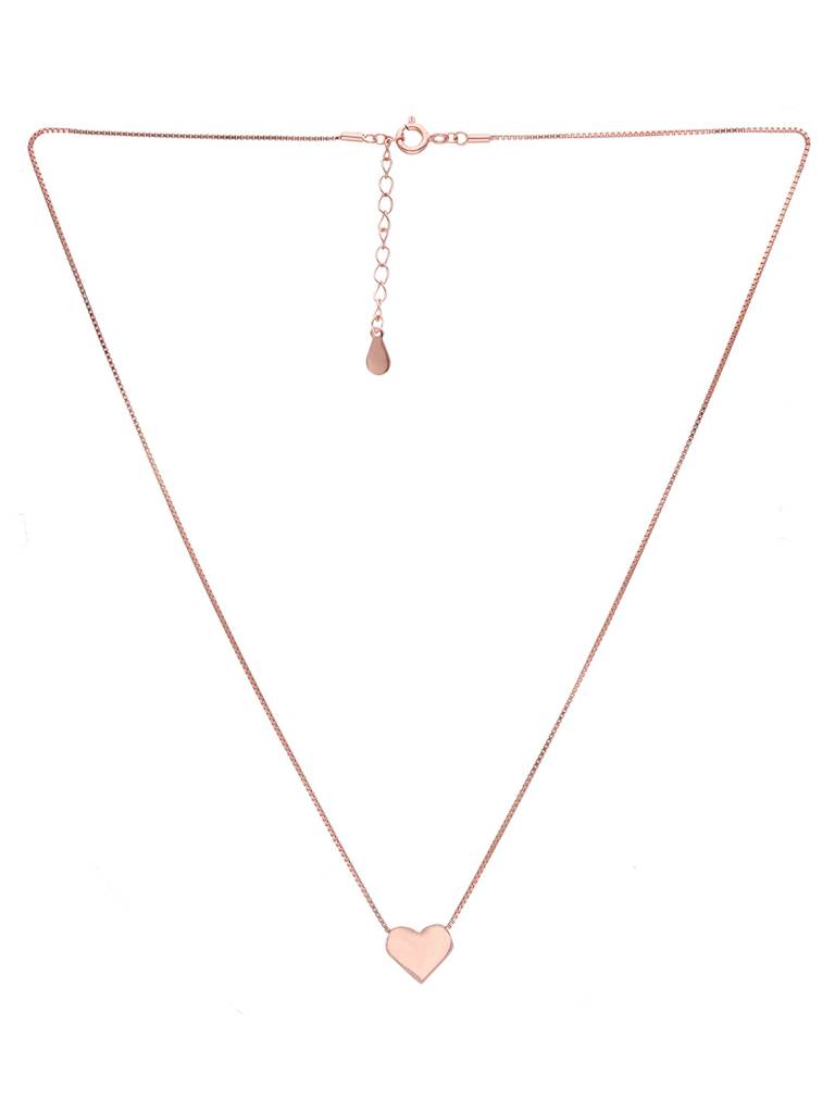 Sterling Silver Rose Gold Hearty Charms Of Love Casual Chain Necklace : NLCS491-RG-NA