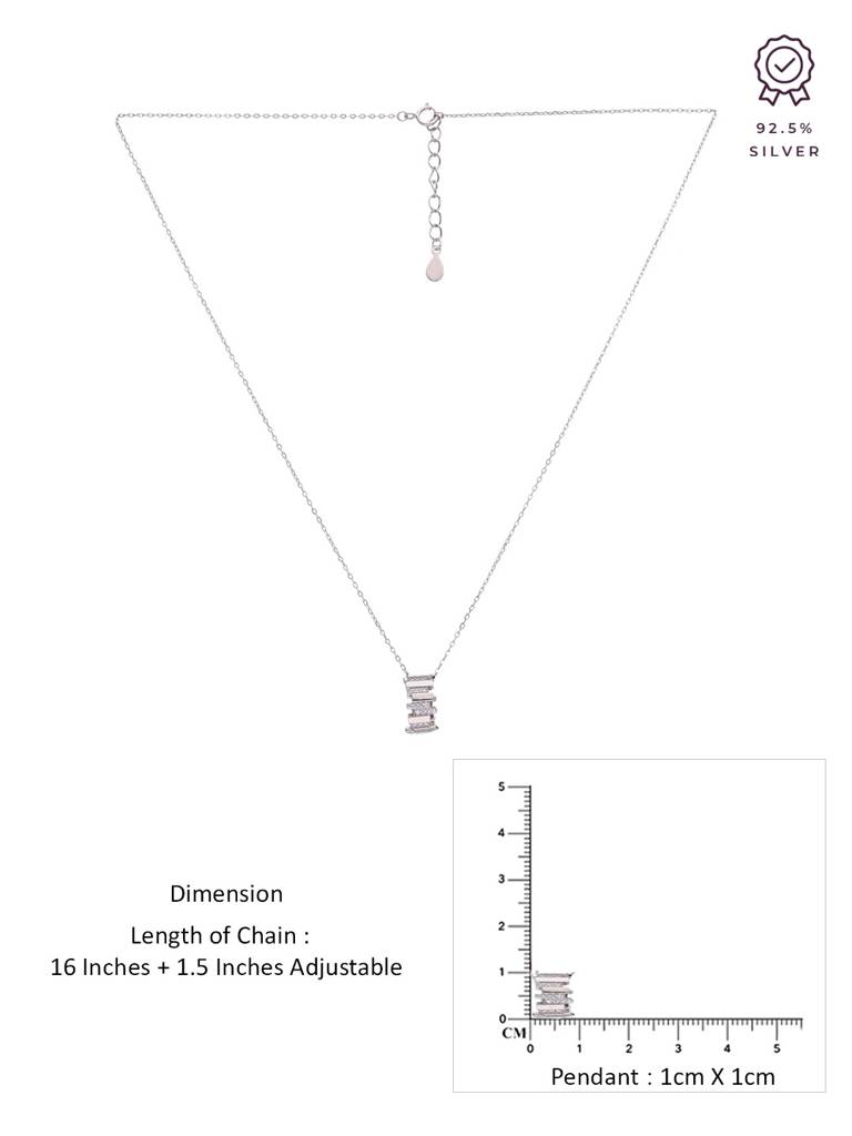 Sterling Silver Eternal Circle Ring Pendant Necklace : NLCS496-S-NA