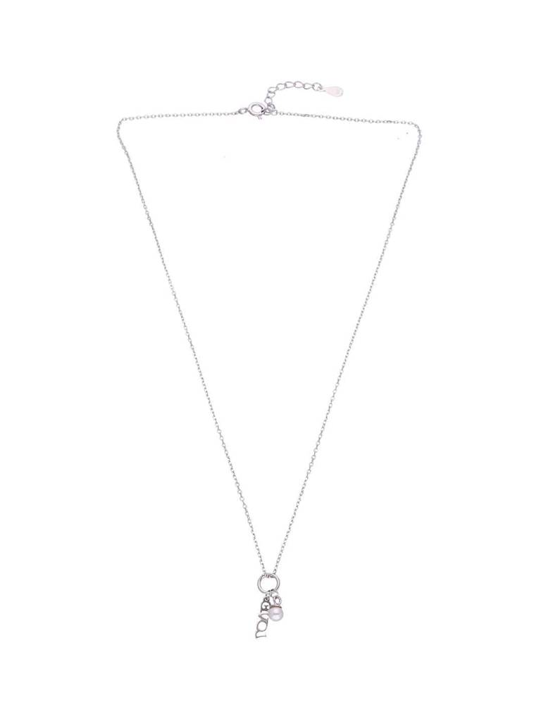 Sterling Silver Love Charm Necklace : NLCS507-S-NA
