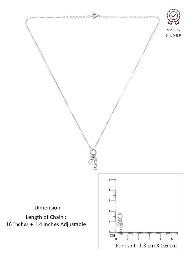 Sterling Silver Love Charm Necklace : NLCS507-S-NA