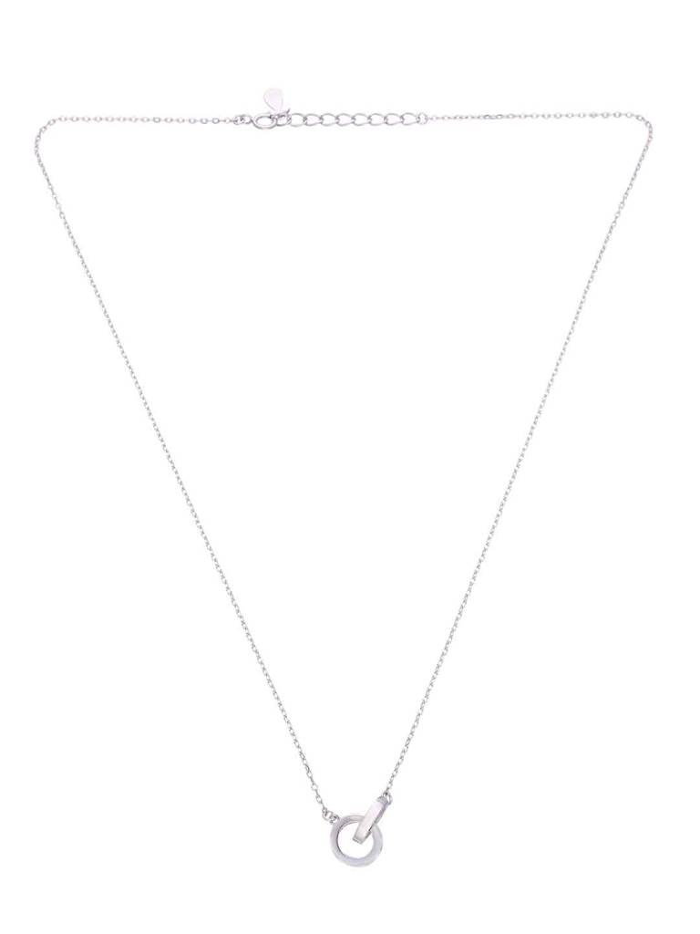 Sterling Silver Entwined Circles Necklace : NLCS508-S-NA
