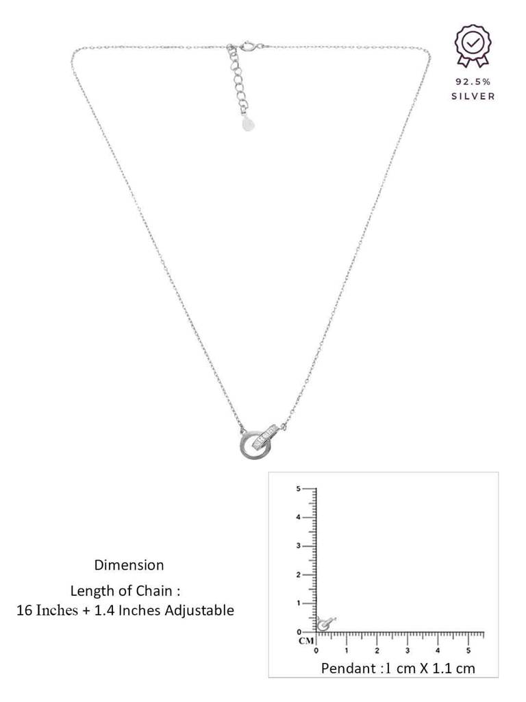 Sterling Silver Entwined Circles Necklace : NLCS508-S-NA