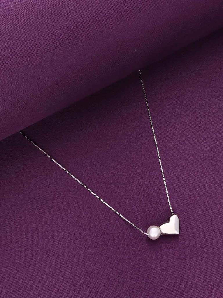 Sterling Silver Chic Heart & Pear Necklace : NLCS512-S-NA