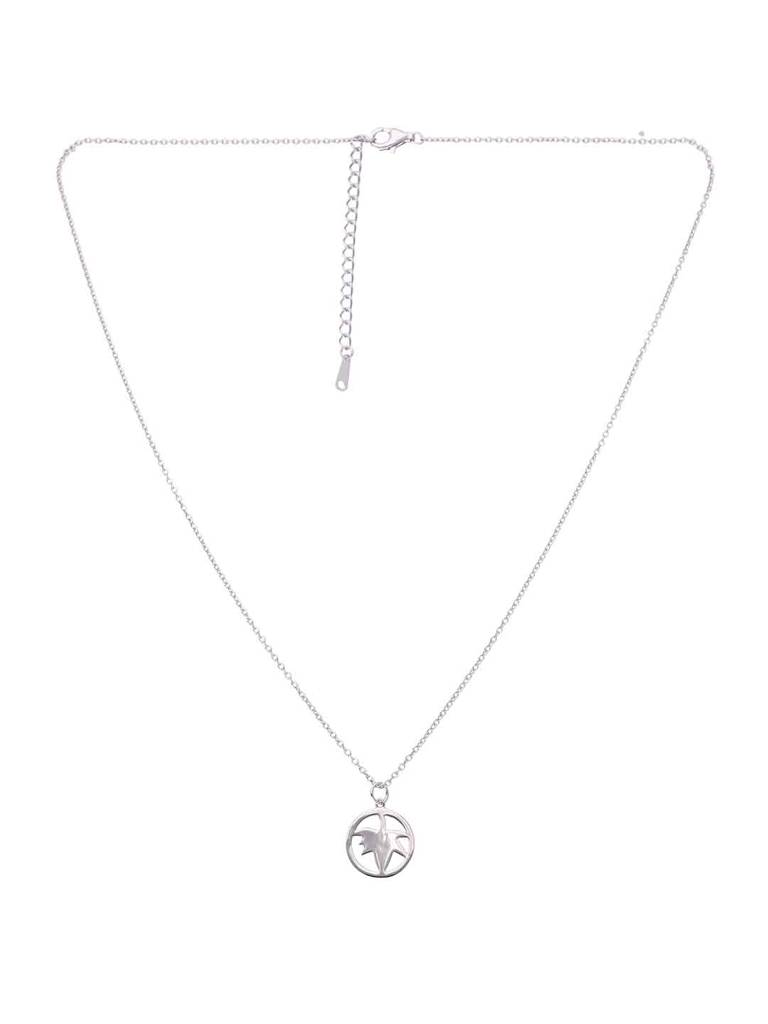 Sterling Silver Minimalistic Maple Necklace : NLCS513-S-NA