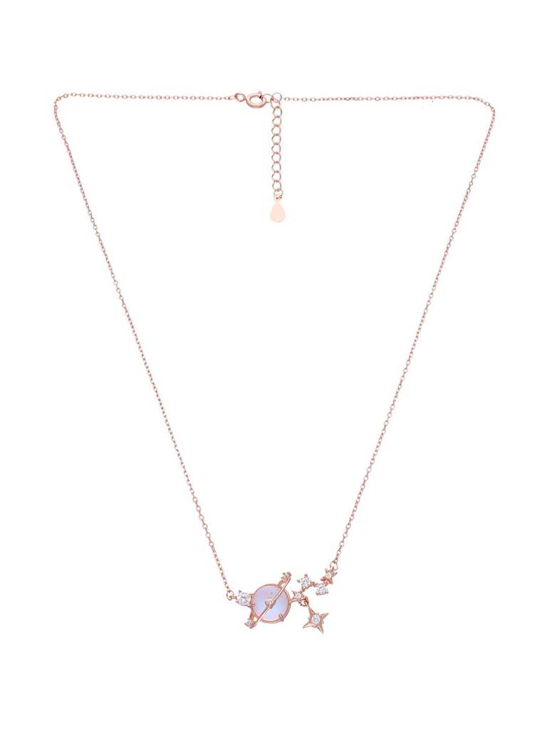 Sterling Silver Rose Gold Starry Night Casual Silver Necklace Necklace : NLCS519-RG-NA