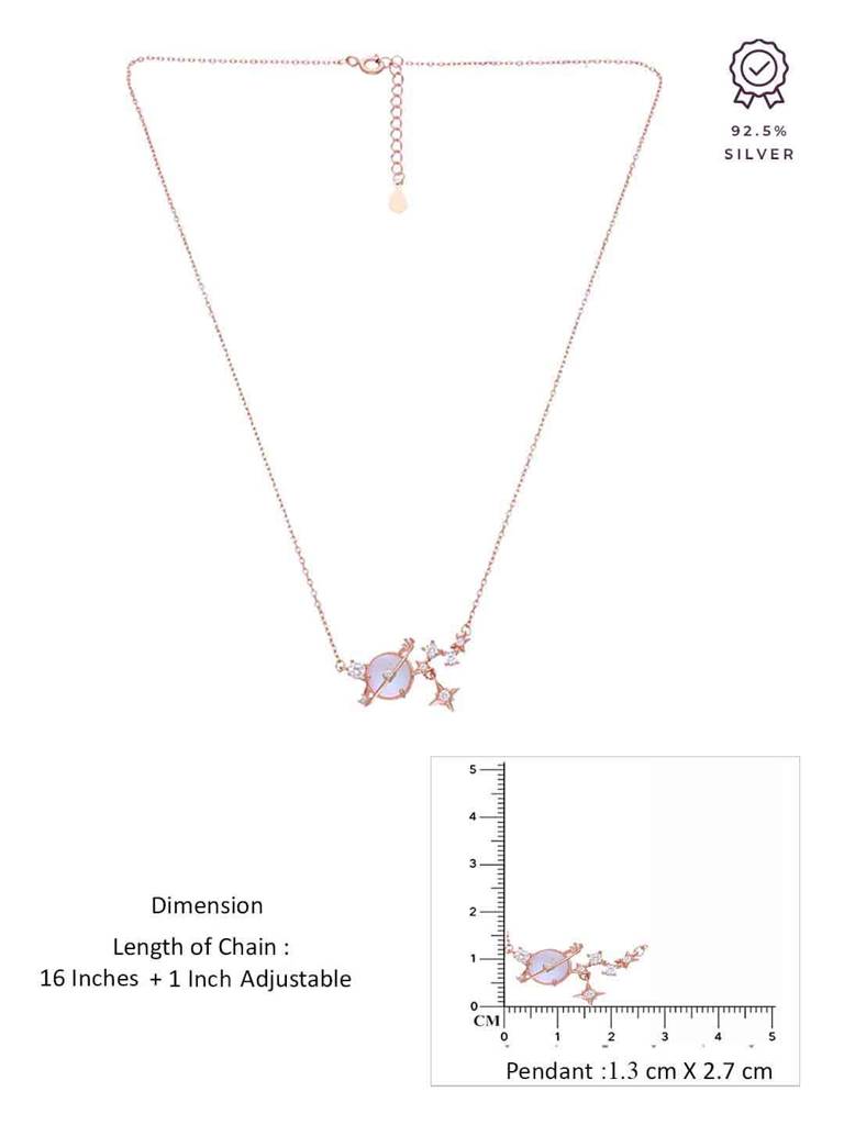 Sterling Silver Rose Gold Starry Night Casual Silver Necklace Necklace : NLCS519-RG-NA