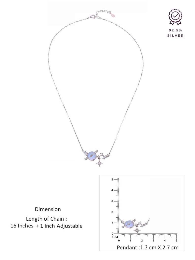 Sterling Silver Starry Night Casual Silver Necklace Necklace : NLCS519-S-NA