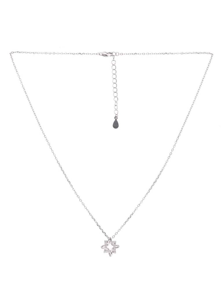 Sterling Silver Elegant Square Necklace : NLCS523-S-NA