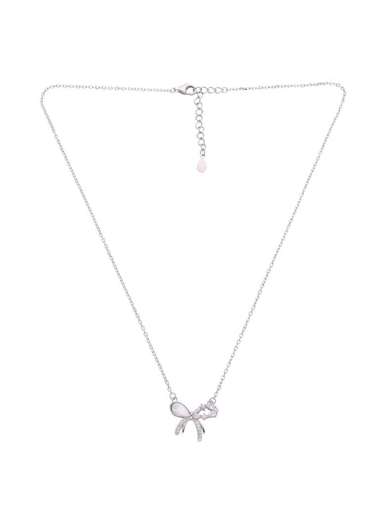 Sterling Silver Chic Bow Necklace : NLCS531-S-NA
