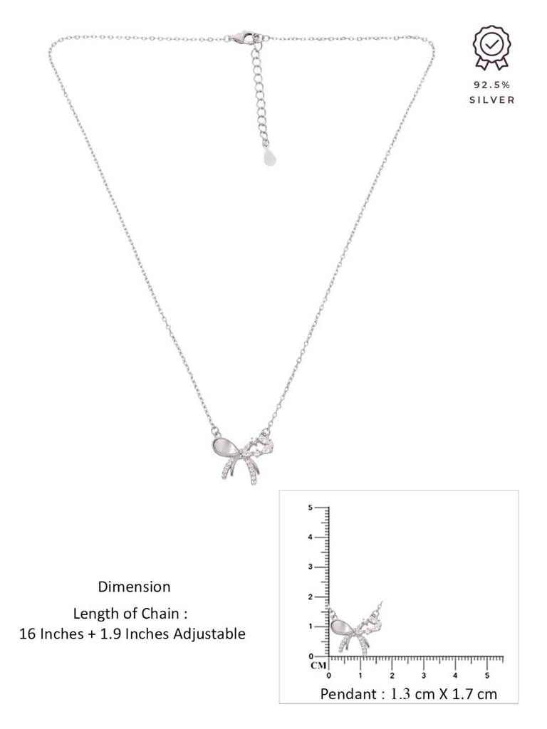 Sterling Silver Chic Bow Necklace : NLCS531-S-NA