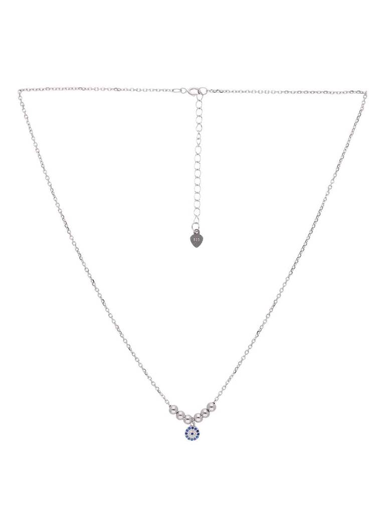 Sterling Silver Casual Evil Eye Necklace : NLCS548-S-NA