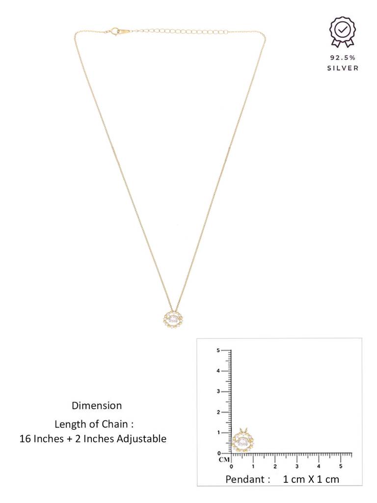 Sterling Silver Solitaire Brilliance Necklace : NLCS559-G-NA