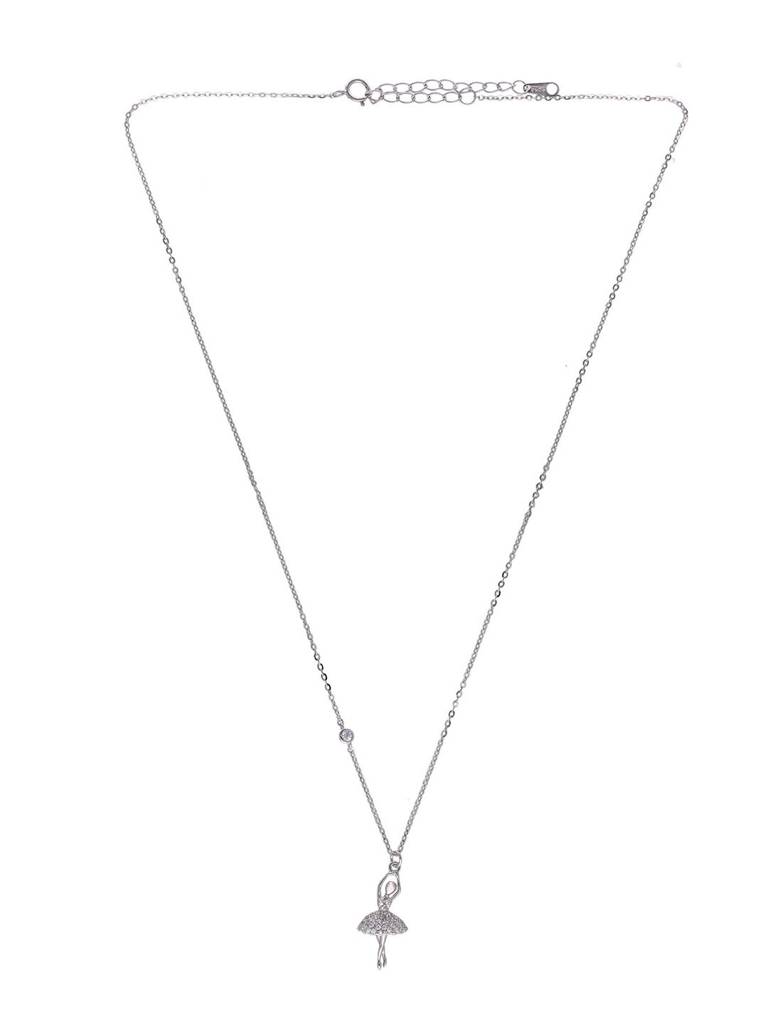 Sterling Silver Ballerina Necklace : NLCS569-S-NA