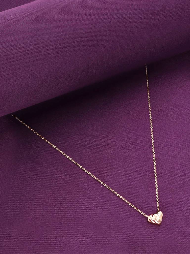 Sterling Silver Minimalistic Heart Necklace : NLCS570-RG-NA