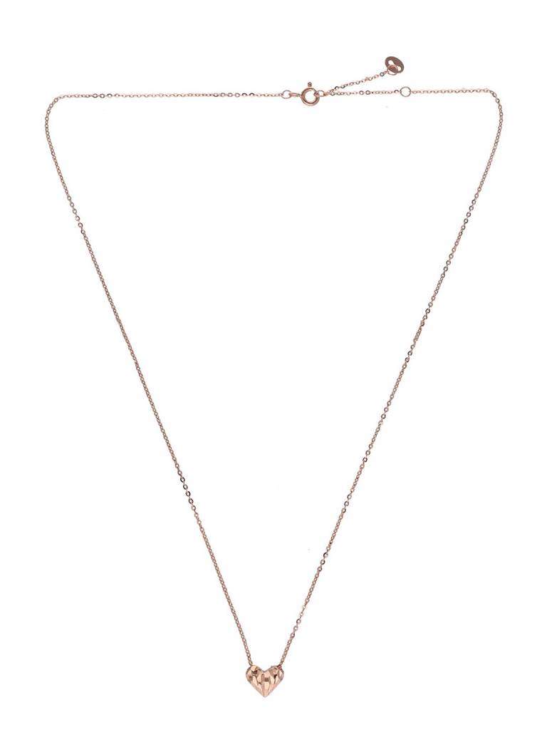 Sterling Silver Minimalistic Heart Necklace : NLCS570-RG-NA