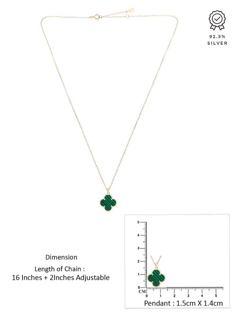 Sterling Silver Chic Clover Necklace : NLCS572-G-NA