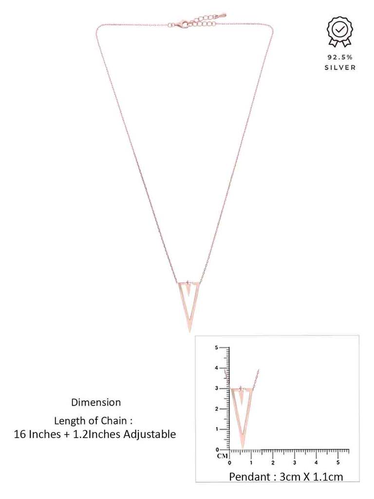 Sterling Silver Rose Gold Statement Necklace : NLCS578-RG-NA