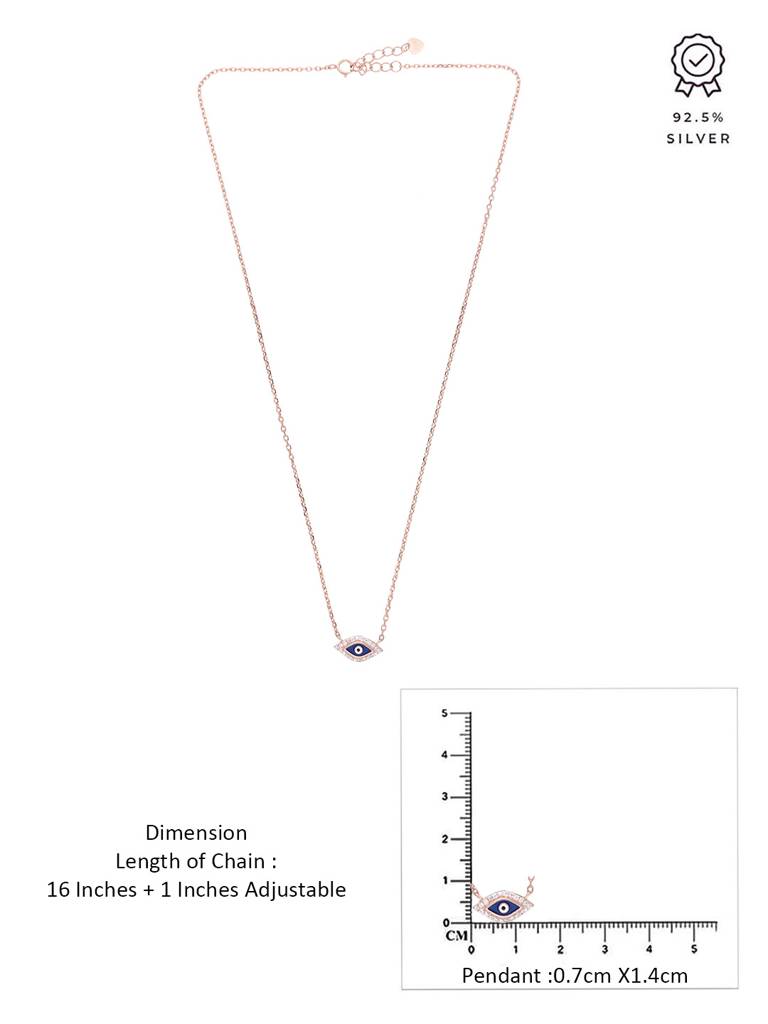 925 Silver Classic Evil Eye Necklace : NLCS592-RG-NA
