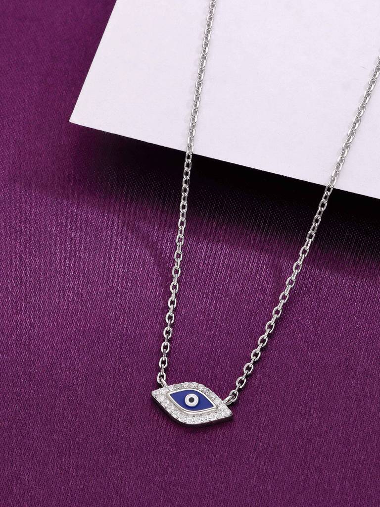 925 Silver Classic Evil Eye Necklace : NLCS592-S-NA