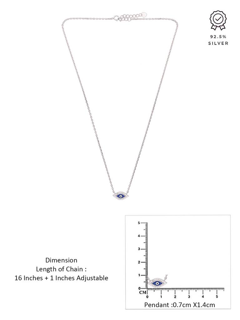 925 Silver Classic Evil Eye Necklace : NLCS592-S-NA